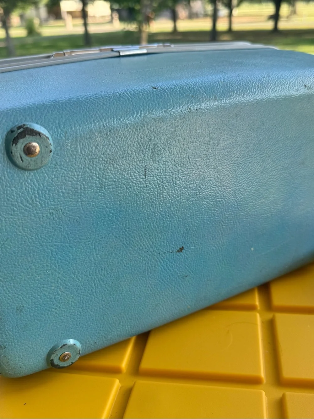 1960s Samsonite Silhouette Vintage Blue Train Case. Some Cosmetic Wear. NoMirror
